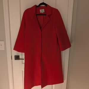 Bright Red Women's Midi Coat